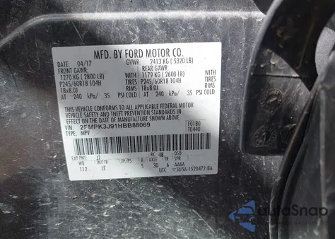 2017 Ford Edge Sel from USA, damaged, VIN 2FMPK3J91HBB88069